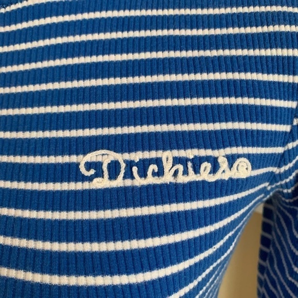 DICKIES, Cropped Turtleneck Blue/White Stripe, Size XS - Picture 2 of 5